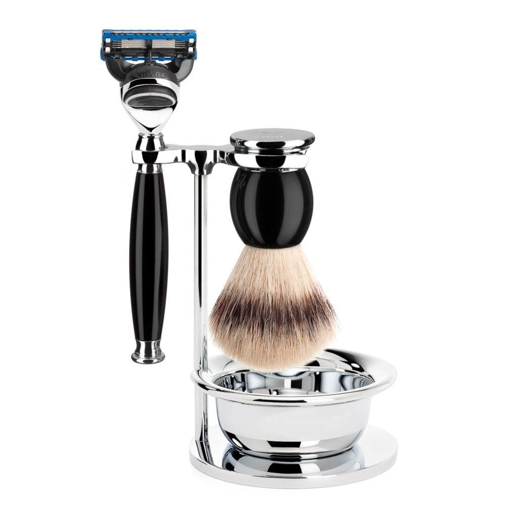 Mühle Scheerset Sophist 4-delig - Zwart - Fusion®