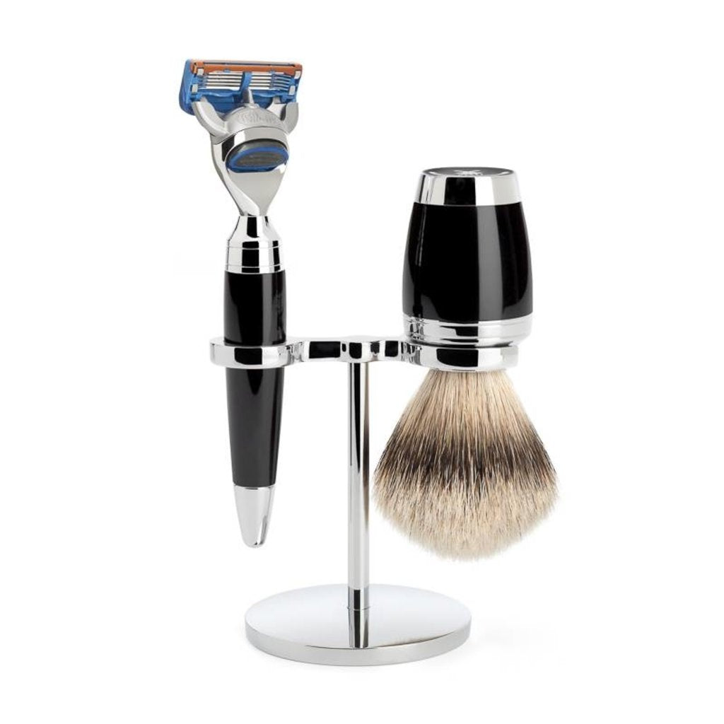 Mühle Scheerset Silvertip Dassenhaar Stylo 3-delig - Zwart - Fusion®