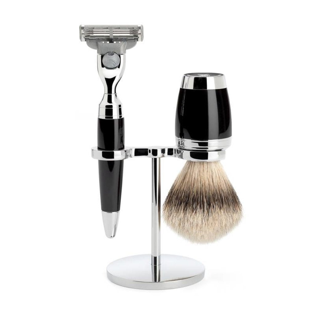 Mühle Scheerset Stylo 3-delig - Zwart - Mach3®