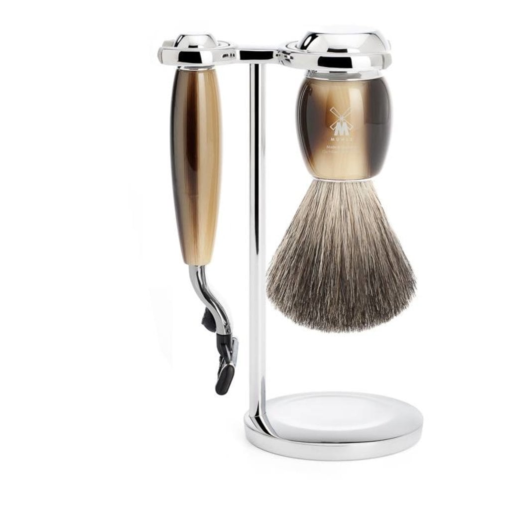 Mühle Scheerset Graudas Vivo 3-delig - Hoornbruin - Mach3®