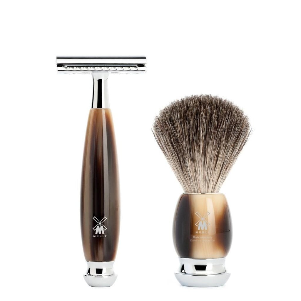 Mühle Scheerset Graudas Vivo 3-delig - Hoornbruin - Saf.Razor, tweede productfoto