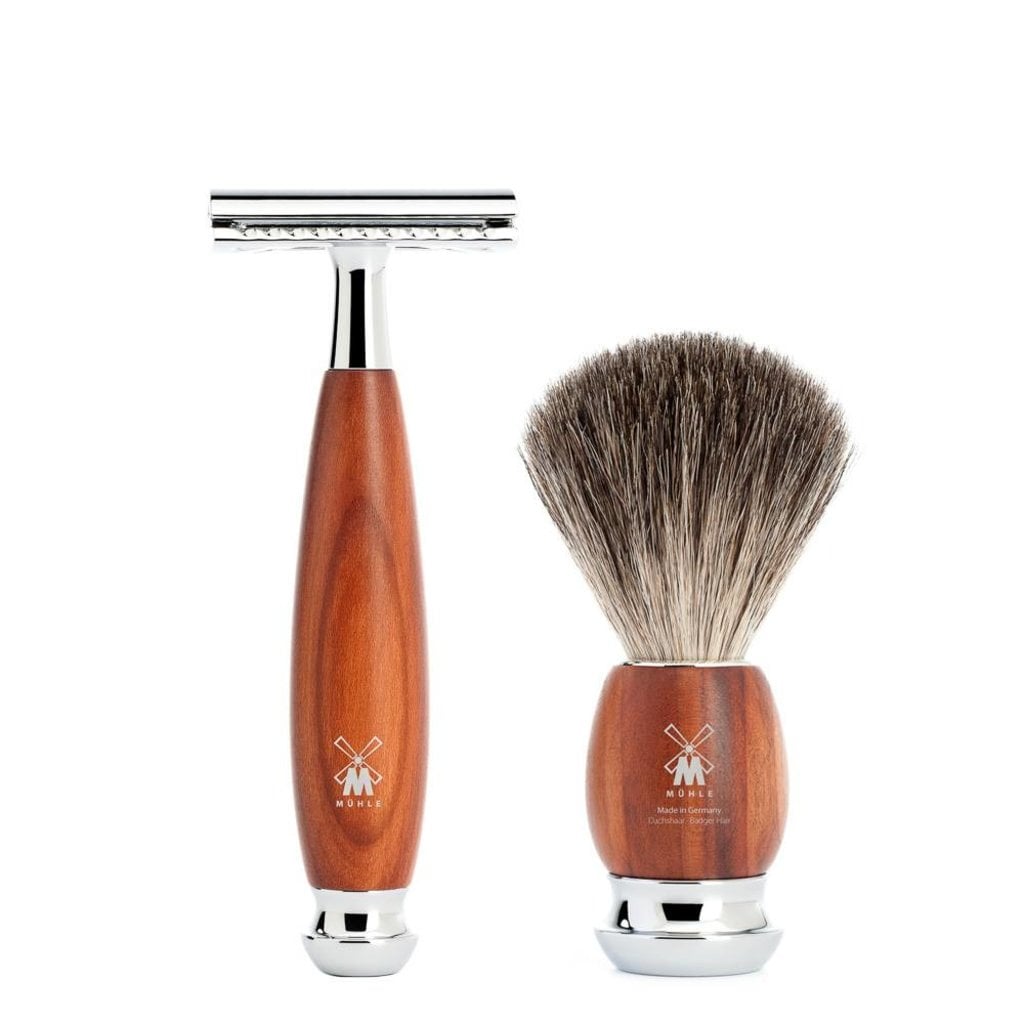 Mühle Scheerset Graudas Vivo 3-delig - Pruimenhout - Saf.Razor, tweede productfoto