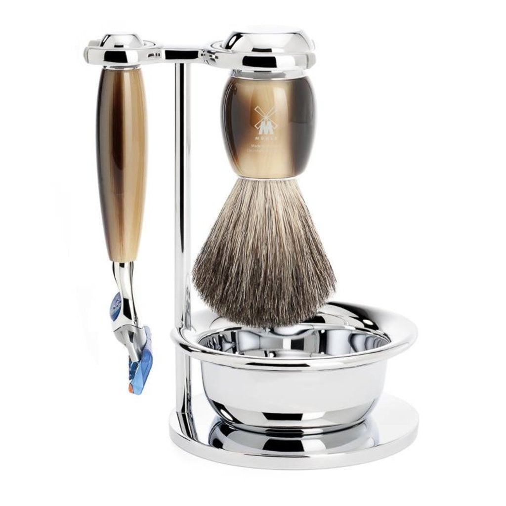 Mühle Scheerset Graudas Vivo 4-delig - Hoornbruin - Fusion®