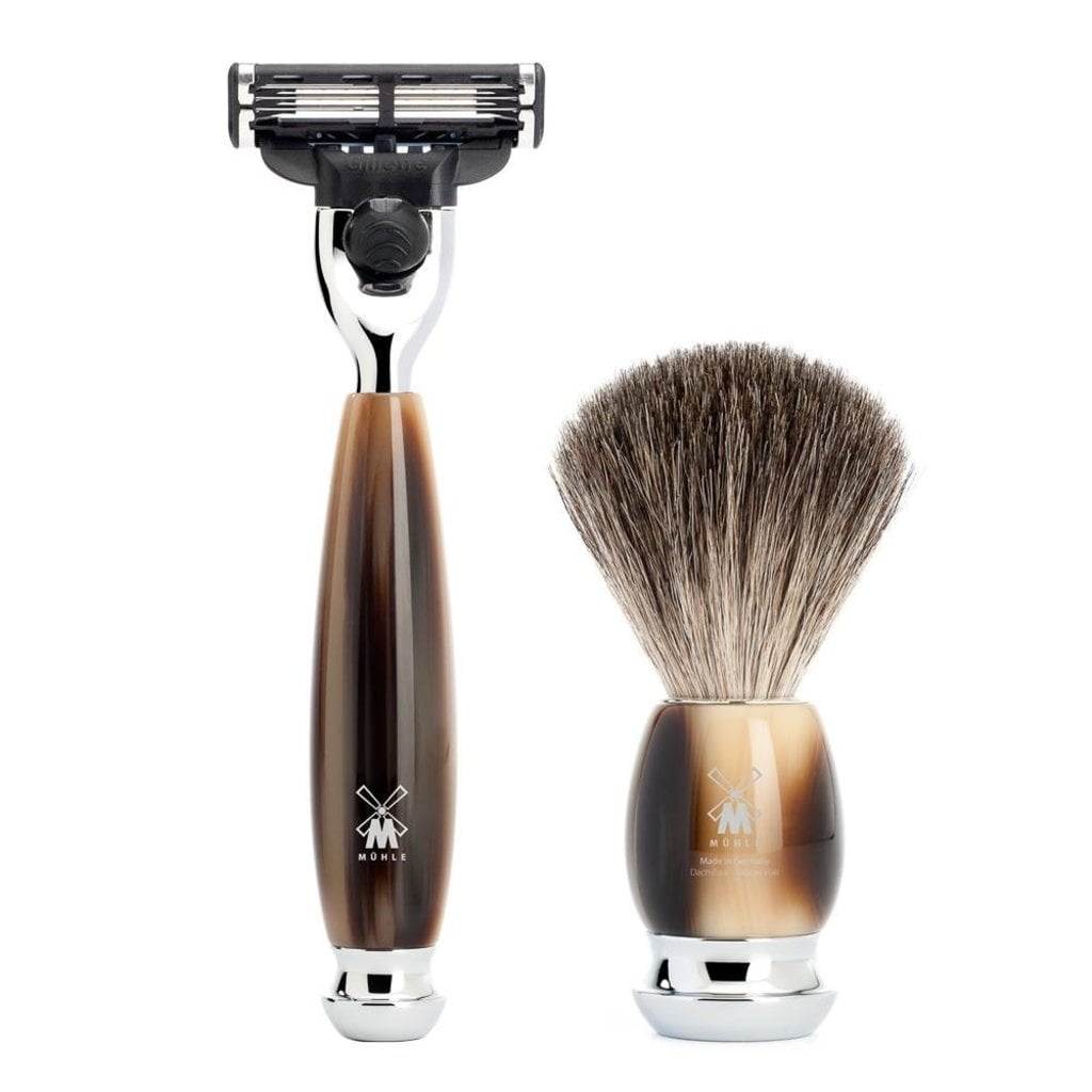 Mühle Scheerset Graudas Vivo 4-delig - Hoornbruin - Mach3®, tweede productfoto